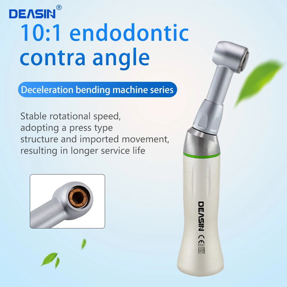Dental Endo Motor 10:1 Speed Reduction Reciprocating Push Button Contra Angle Handpiece for Hand File Endo Treatment