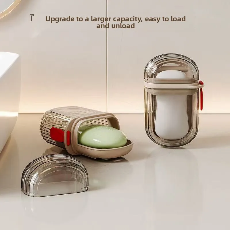 New Travel Soap Box with Creative Lid  Sealed and Drainable  Household Soap Box Storage Travel Soap Box  Toothbrush Cup