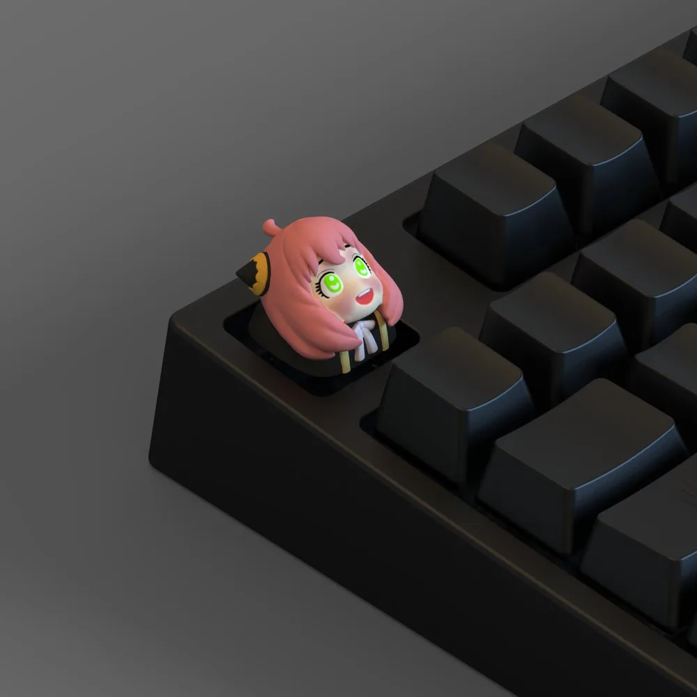

SPY×FAMILY Anya Forger Artisan Keycap Resin Customized Keyboard Cap Anime Cute KeyCap for Mechanical Keyboard Accessories Gifts