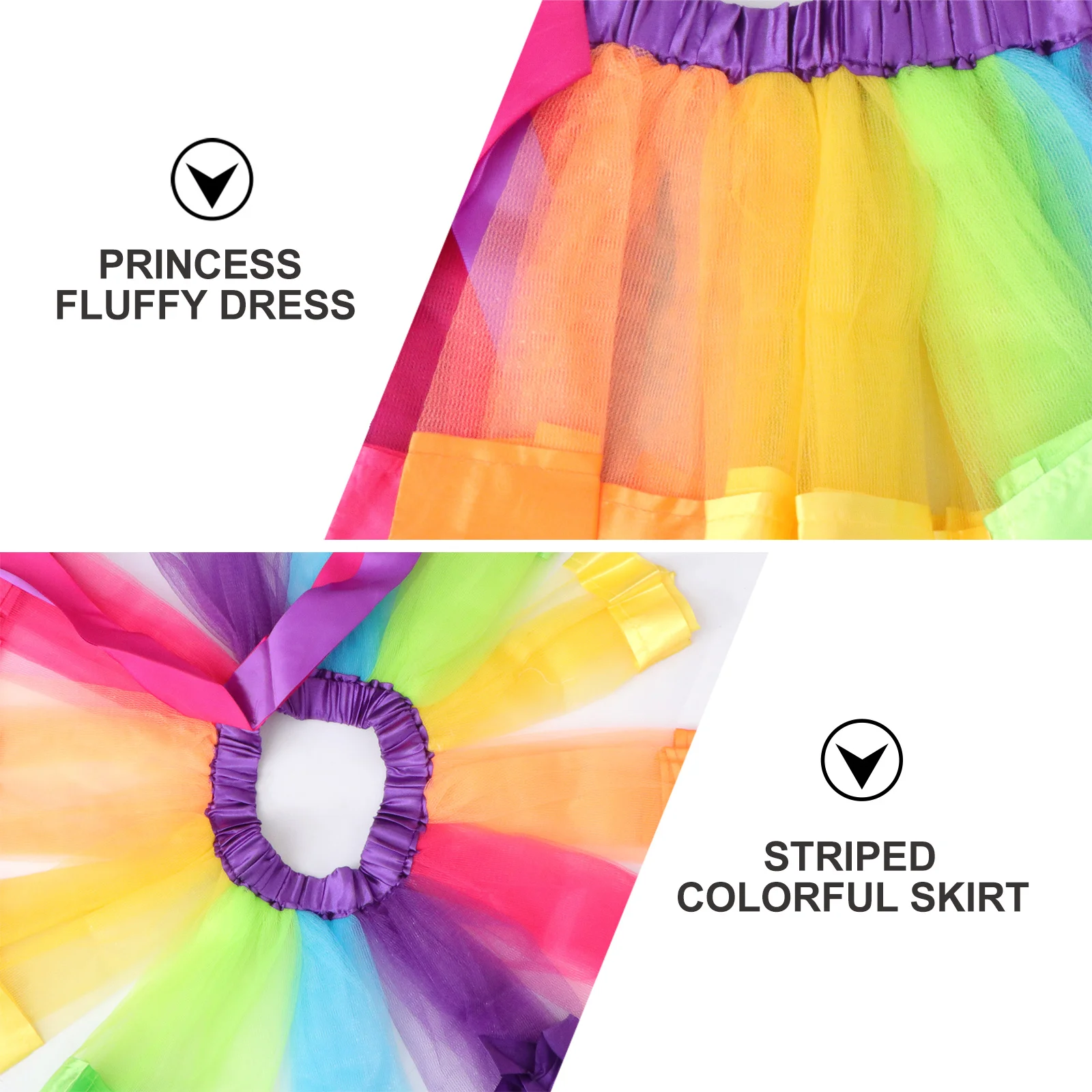 

Layered Rainbow Ribbon Tutu Skirt Girls Ballet Dance Costumes Bright Colors Easy Clean Exquisite Handcraft L Skirts