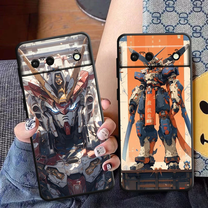 MOBILE SUIT GUNDAM Phone Case For Google Pixel 9 8 7 Pro 6 Pro 6A 5A 5 4 4A XL 5G Black Soft Fundas Cover