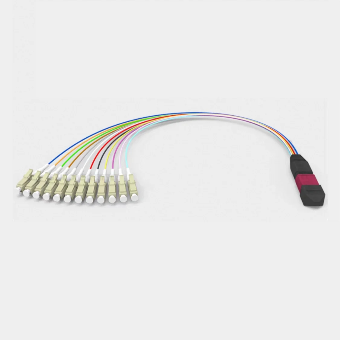 

12C MPO-LC OM4 fiber jumper 30cm 6 / 8/ 12 / 24 cores 0.9mm MPO/UPC female male type A B optical fiber pigtail 0.3m FTTH ELINK