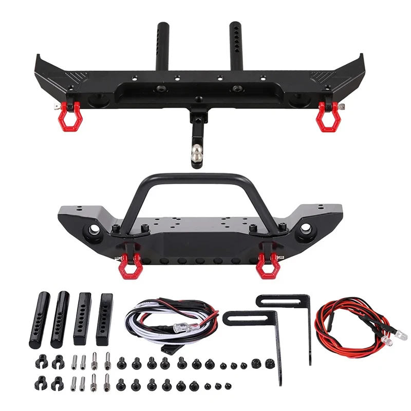 

Metal Front and Rear Bumper with Lights for Axial SCX10 90046 SCX10 III AXI03007 Traxxas TRX4 1/10 RC Crawler Car Upgrade Parts