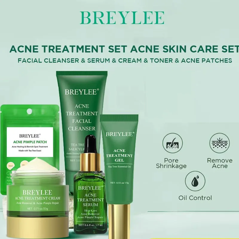 Breylee Conjunto de tratamiento para el acné Equilibrio de agua y aceite calma restaura la piel sana