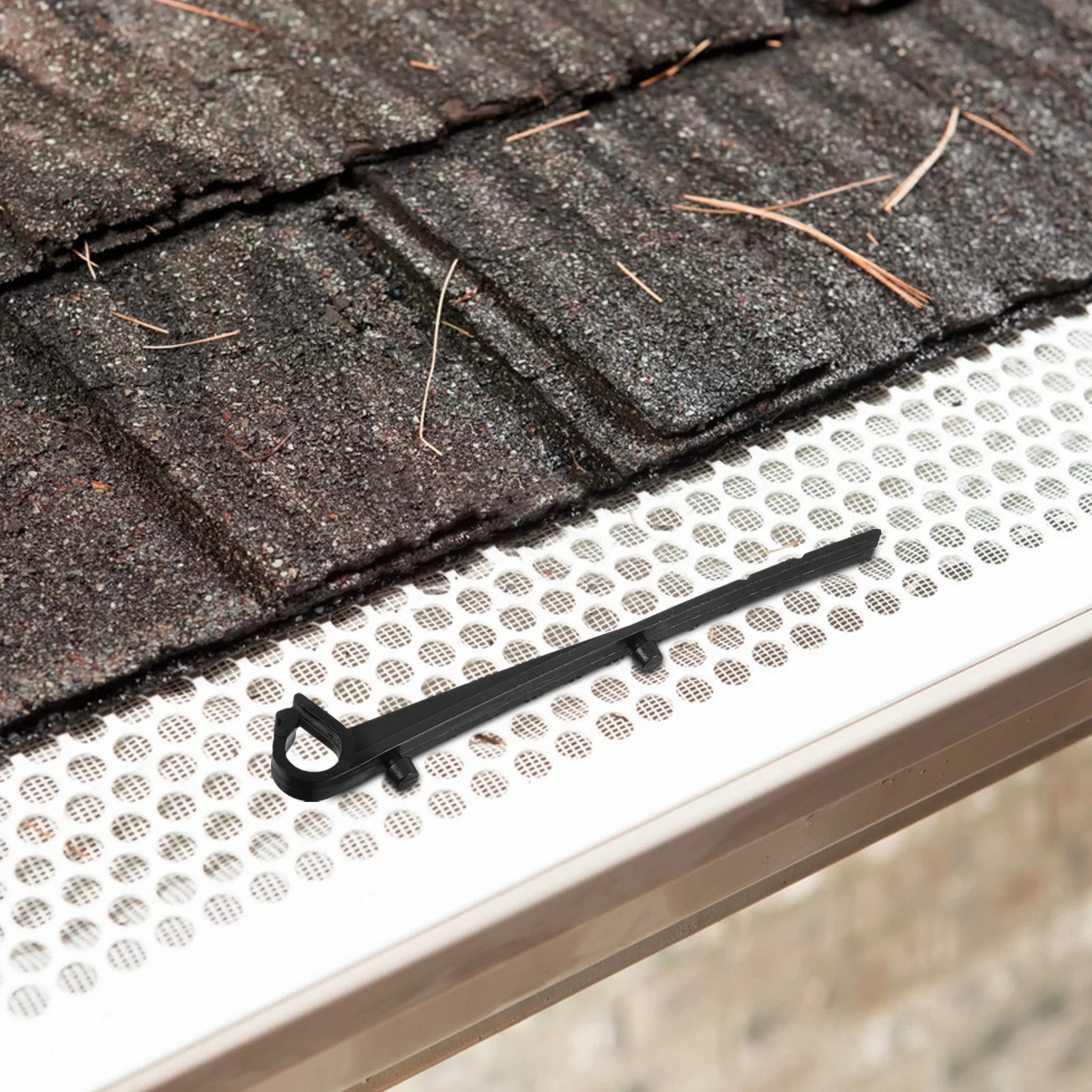 

20pcs Clips Fixing Black Plastic For Gutter Brush Support Installation In Roof Gutters Flat Drainage Systems Gutter Guard