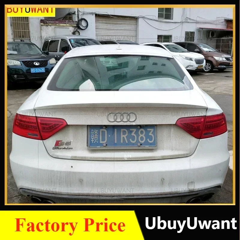 UBUYUWANT Trunk Boot Spoiler Lip Wing Fit For Audi A5 B8 ABS Sportback 4Door 2009-2016 Unpainted/Gloosy Black/Carbon COLOR