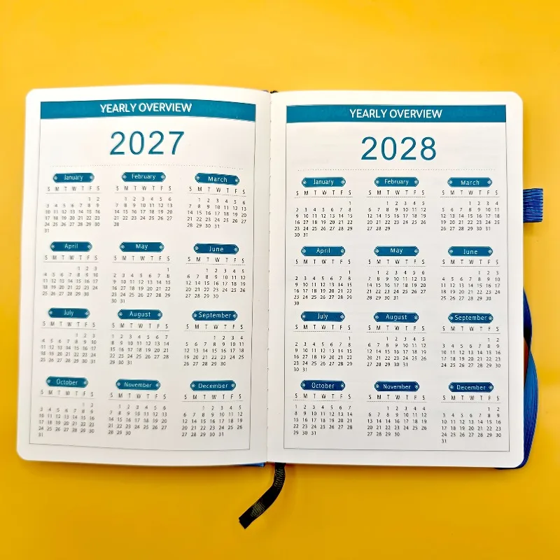 تقويم مخطط شهري لمدة 3 سنوات 2026-2028-يناير إلى ديسمبر، غلاف ناعم مع حامل أقلام مرن، كتابة مذكرات تصميم بسيط