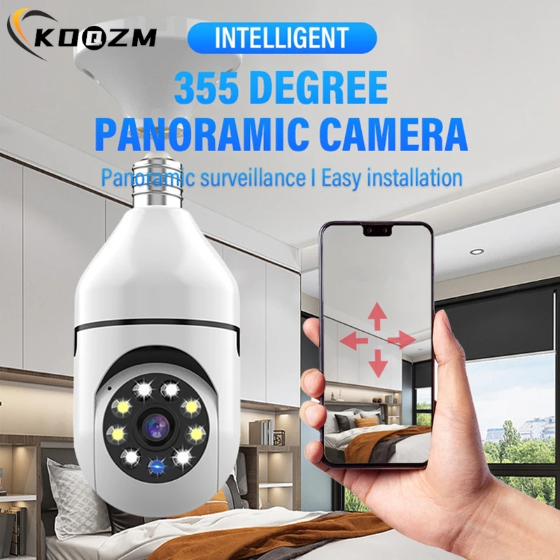 Bulb Surveillance Camera Full Color Night Vision Automatic Human Tracking Zoom Indoor Security Monitor Wifi Camera Smart Home