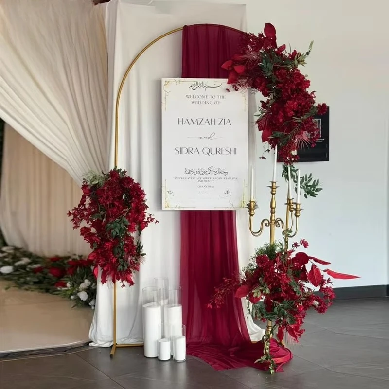 Wedding decoration Flower gold ring background Balloon frame Arch suitable for wedding party