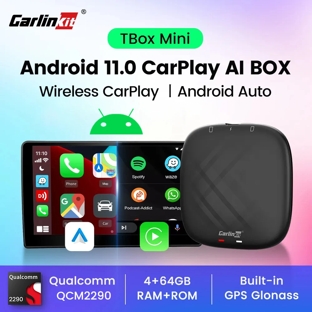 

Беспроводной адаптер Carlinkit Android Auto TV Box Android 11 2024 Mini Car Play Ai Box Gps Qcm2290 для Vw Mazda Toyota Audi