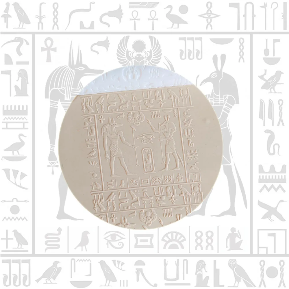 Large Pattern Design Ancient Egyptian God Symbols Prints Laser Engraved Clay Embossed Rolling Pin/Tube  Art Project Tools