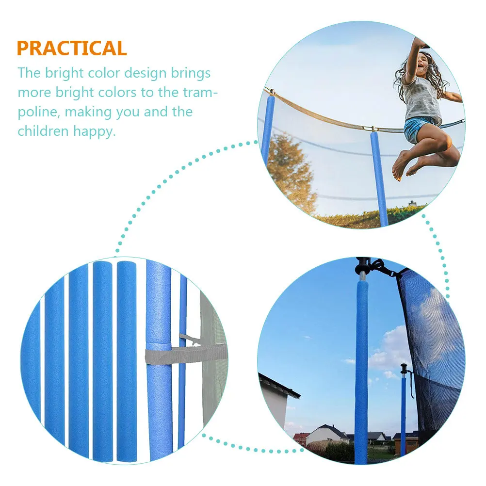 5Pcs Trampoline Pole Foam Covers Protective Sleeves Bright Color Padding Tubes Kids Safety Cushion Replacement Tubes