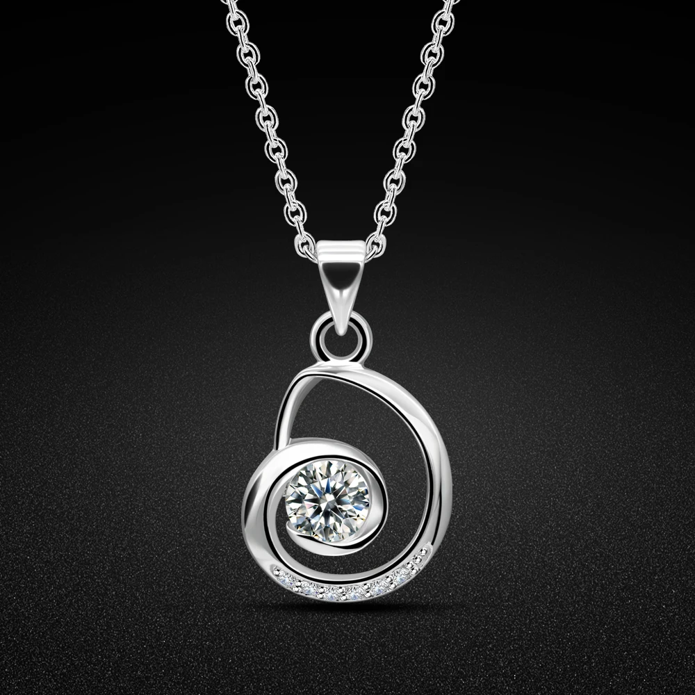 Light Luxurious 925 Sterling Silver Cubic Zircon Pendant Necklace For Women Temperament Small And Fresh Necklace Jewelry Snail