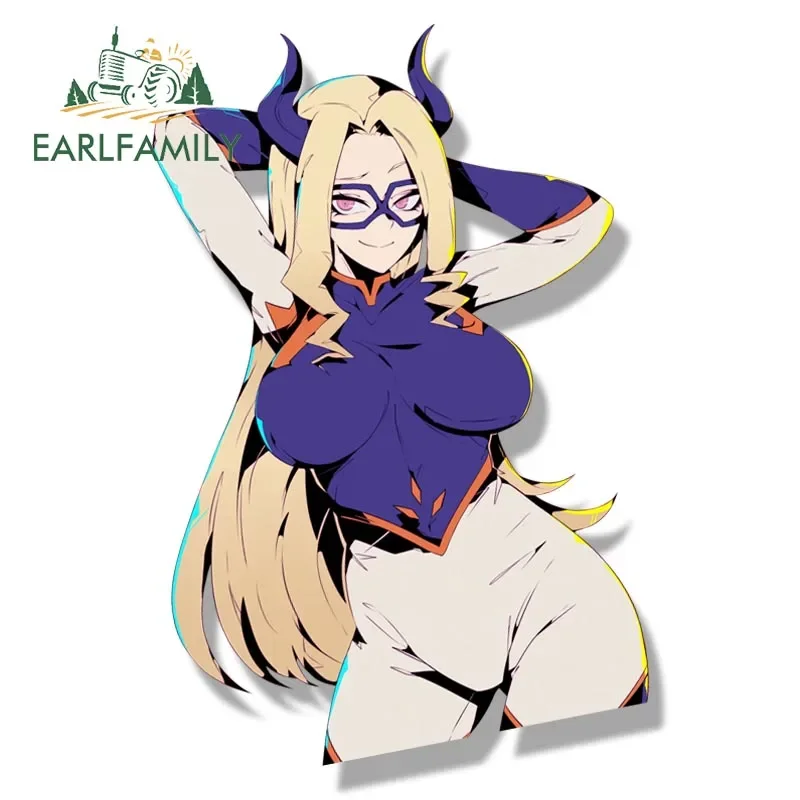 EARLFAMILY Streetwear Mt. Lady Fanart Car Sticker Anime Waifu Decal JDM Funny Peeker Girl Big Breasts Stickers