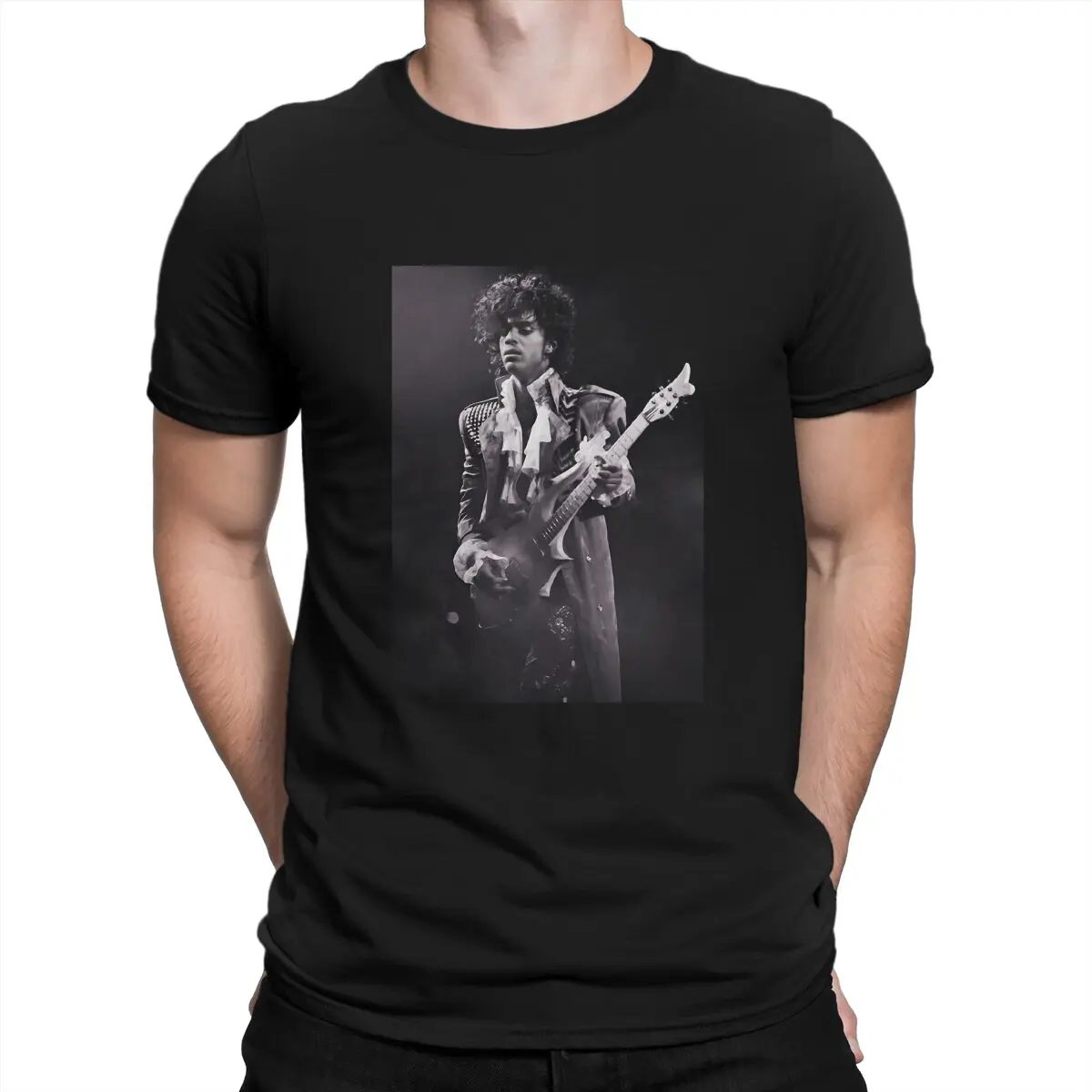 American Rhythm And Blues Rock Singer T-Shirts for Men Prince Rogers Nelson Awesome Cotton Tee Shirt Short Sleeve