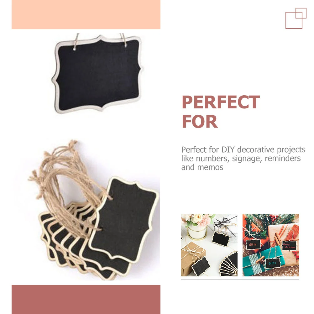 12 Pcs Blackboard Small Two-sided Blackboards Mini DIY Writing Hanging Message Decor Child