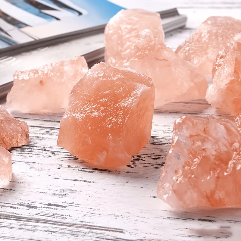 Himalayan Orange Pink Salt, Rough Raw Stone Chunks, Orange Home Decorative Stone, Exquisite Festive Decoration Gift