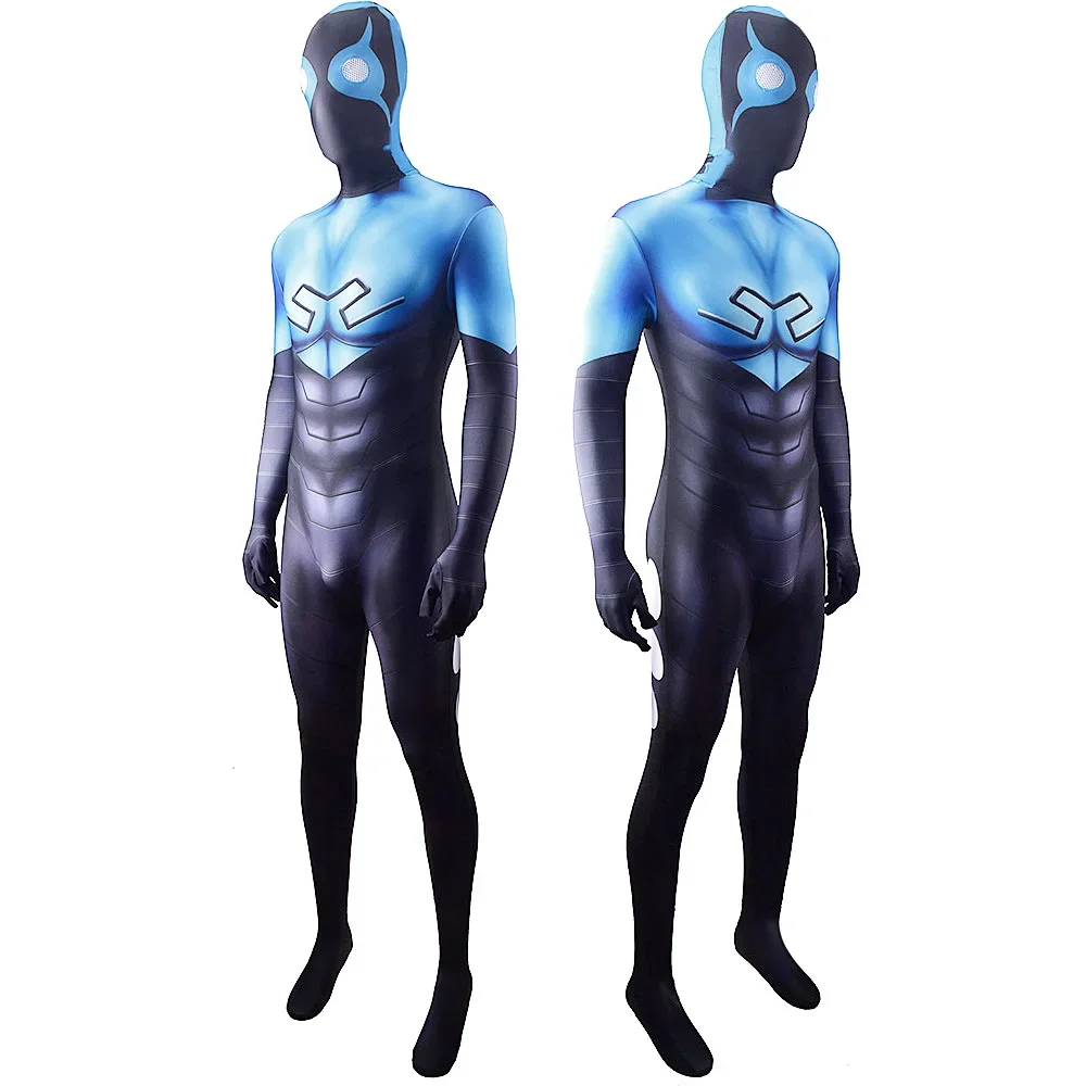 Costume da scarabeo blu Cosplay Costume di Halloween in spandex Costume da supereroe Zentai di scarabeo blu per bambini adulti