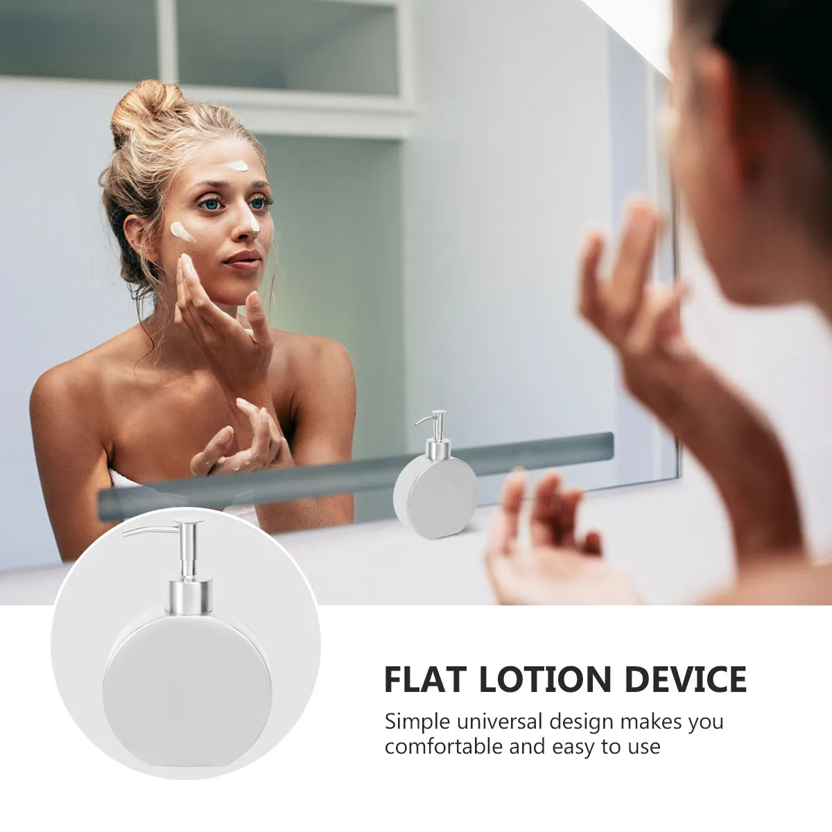 1Pcs Premium Stainless Steel Emulsion Bottle with Locking Pump for Massage Lotion Self Bronzer Liquid Dispenser Bathroom
