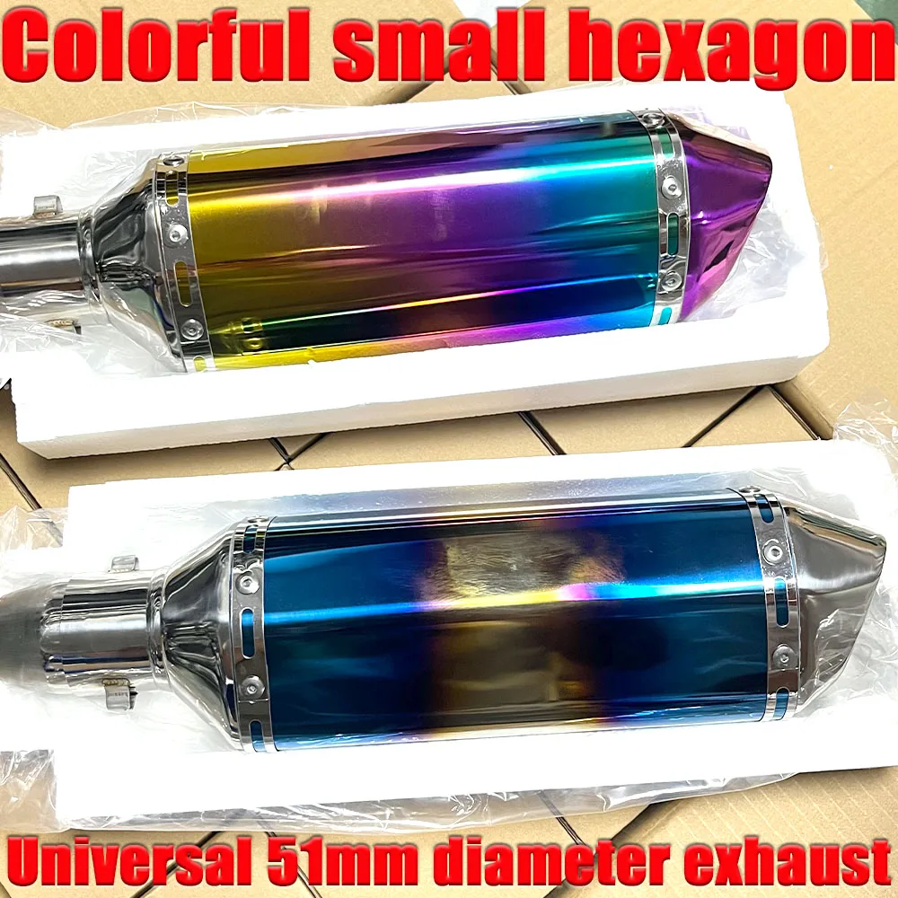 

51mm Universal Motorcycle AK Exhaust Muffler Tube 370mmDiameter Scarico Moto for Yamaha Suzuki Z400 R3 600