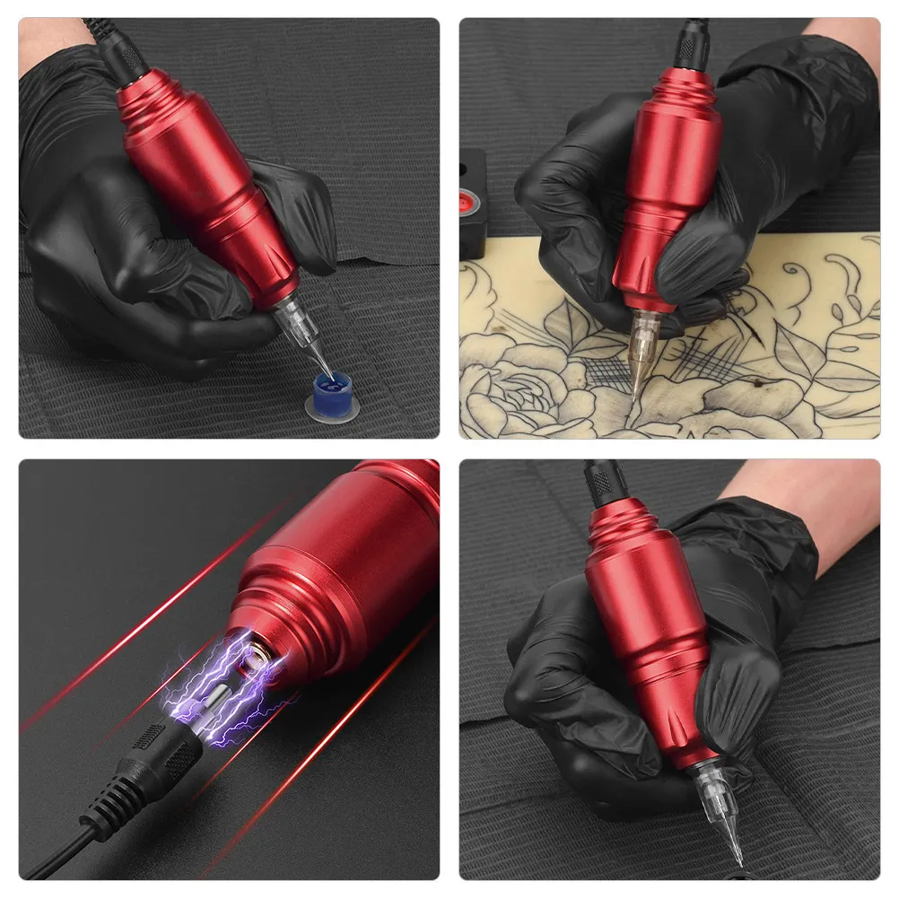 

Rotatable Aluminum Alloy Electric Tattoo Pen Portable DIY Tattooing Machine for Long-Lasting Vibrant Lines Beginner-Friendly