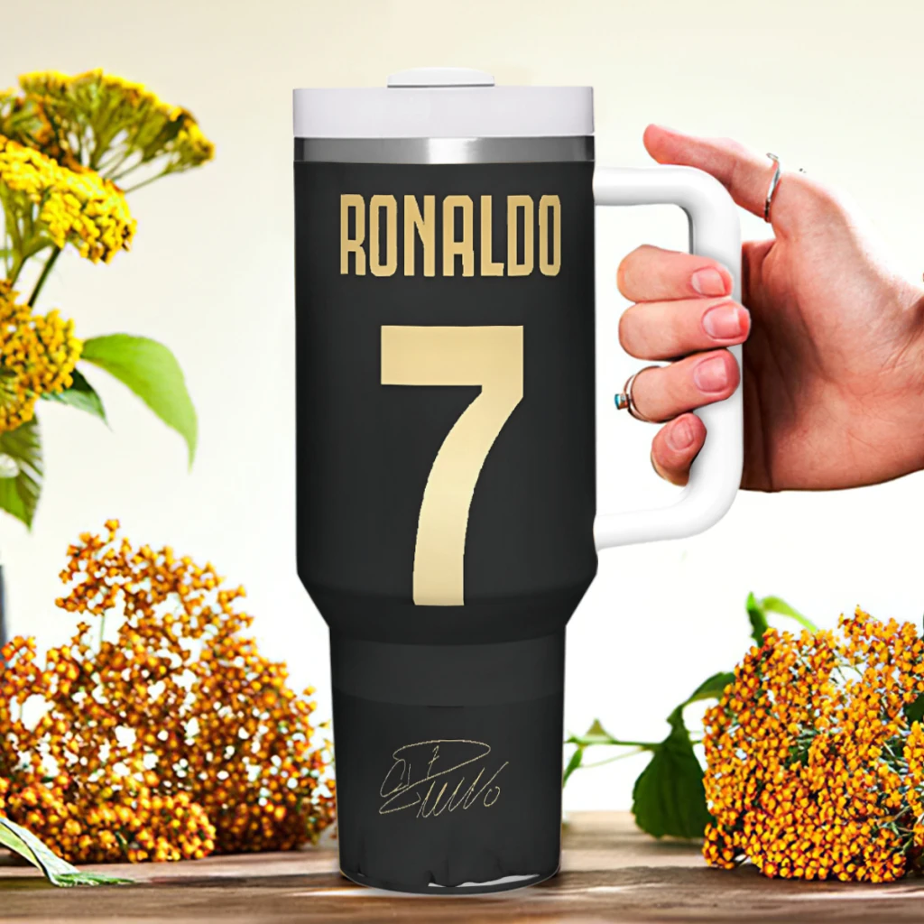 Tazze da viaggio per auto CR7-Cristiano bottiglia d\'acqua in acciaio inossidabile 304 40oz/1200ml