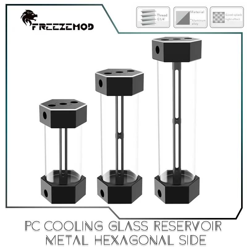 

FREEZEMOD PC Cooling Glass Reservoir Metal Hexagonal Side Hole Adjustable To Any Angle foam discharge,156mm-256mm BL-LBX