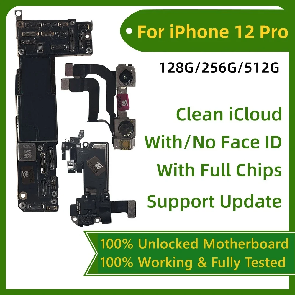 Fully Unlocked With/NO Face ID For iPhone 12 Pro Max Motherboard Support Update Clean iCloud For iPhone 12 mini Logic board