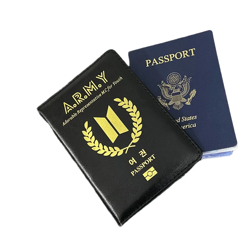 Korean Passport Cover Women Men Travel Passport Case Leather Pink Cute Passport Wallet Purse Girl Passport Holder