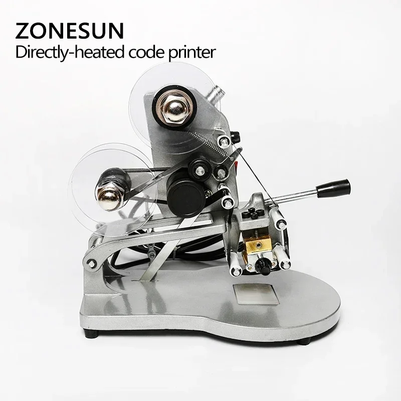ZONESUN RU ZS-DY8 Date Coding Machine Batch Serial Number Printer Manual Expiry Production Date Coder Stamp Flat Surface