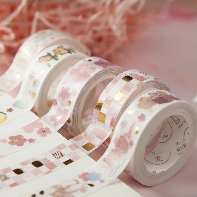 Clearance Sale 15mm X 5m Sakura and Cute Cat Series Washi Tape Kawaii Masking Tape for Kids DIY Scrapbooking Diary Photos Album