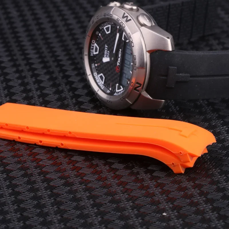 Rubber silicone strap For Tissot 1853 Tengzhi T-Touch original T013 rubber watch band T047T081T33 silicone watch band 20mm 21mm