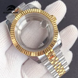 MATELION 36mm 39mm Rose Gold Silver Fluted Bezel Dive Watch Case for NH34 NH35 NH36 NH38 NH70 NH72 ETA 2824 PT5000 Slide Buckle