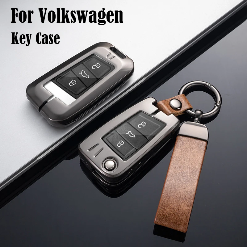 

For Volkswagen Golf 8 Pro New Rline 8th Talagon ID3 4 6 Touareg Key Case Car Key Bag Galvanized Alloy Key Cover Car Accessories