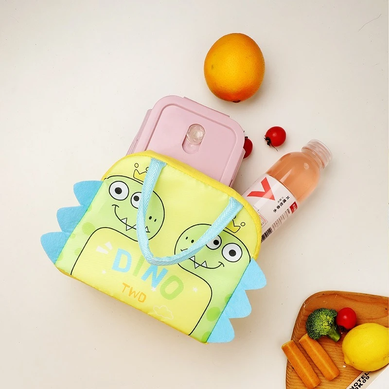 Portable cartoon lunch box bag 3D insulated lunch box thickened aluminum lunch box for students