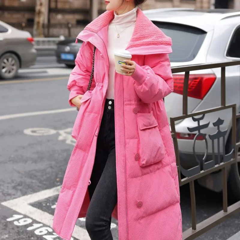 Parka larga de lujo para mujer, chaqueta Bomber acolchada de algodón a prueba de viento, abrigo grueso y cálido de gran tamaño, alta calidad,