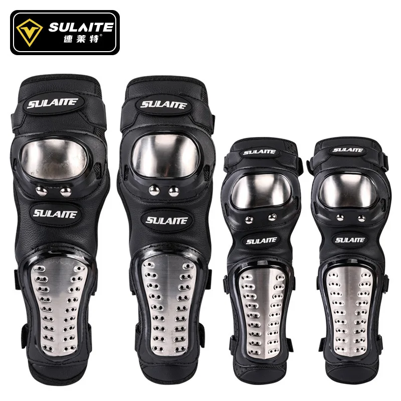 

Sulaite Motorcycle Stainless Steel Knee Kneepad for Men Protective Sport Guard MTB Racing Motocross Protector Gear