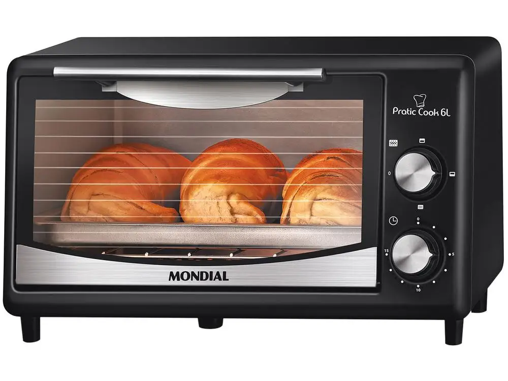 Forno da banco elettrico Mondial con Timer 6L Black Pratic Cook FR-09 - 220V
