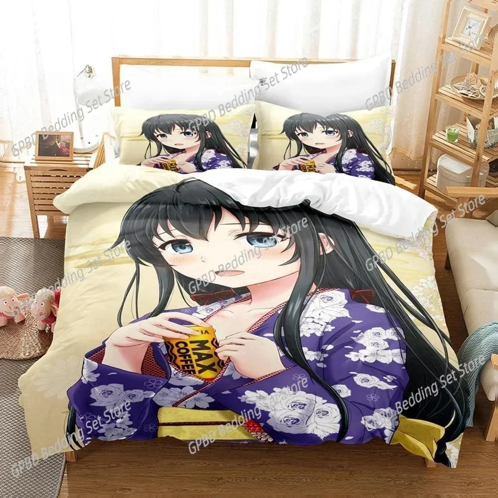 

3d Anime My Teen Romantic Comedy SNAFU Comfortable Duvet Cover Pillowcase Bedding Set Children Bedroom Decoration Home Textile