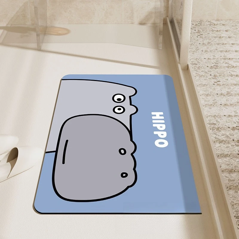 Pig Simple Stroke Printed Carpet Cute Piggy Hippopotamus Dog Printed Living Room Bedroom Door Mat Home Decoration Carpet