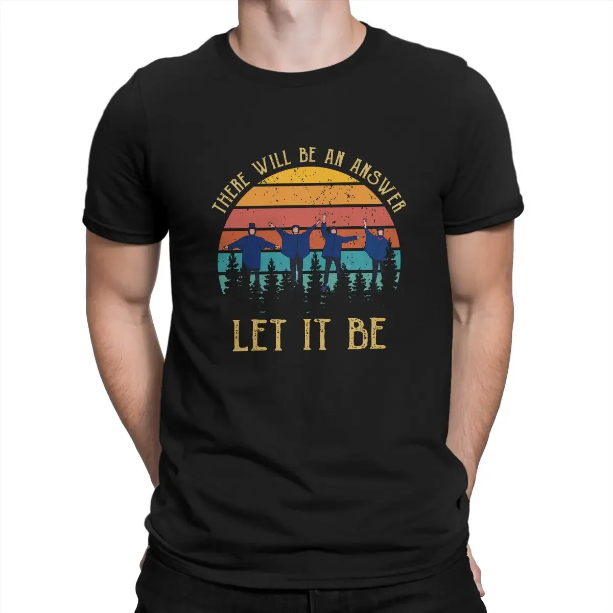 Homme Men's Tees Blusas Polyester T Shirt For men clothing The Beatle Band Vintage There Will Be An Answer Let It Be Tshirt new