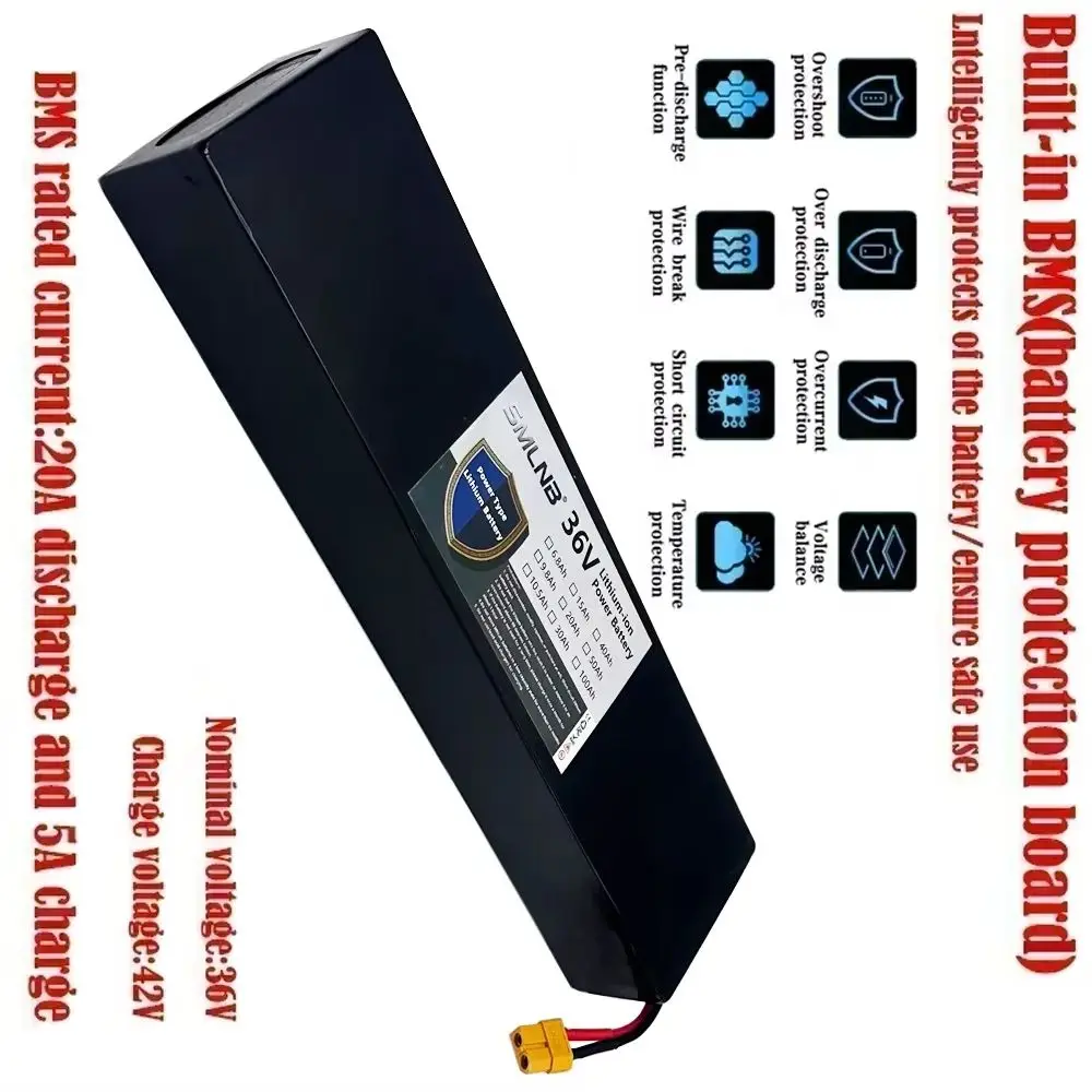 

Upgraded Rechargeable 10S3P 36V 9000mAh 42V Electric Battery Pack 18650 Lithium M365 for XT60+XT30 plug