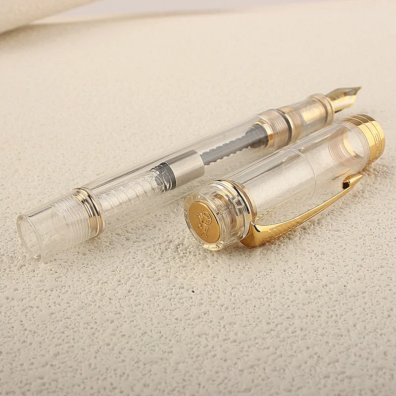 Imagem -06 - Jinhao Resina Caneta-tinteiro Extra Fine Nib Cor Transparente Caneta de Luxo Escritório e Papelaria Escolar Escrita Suprimentos ef f m 100