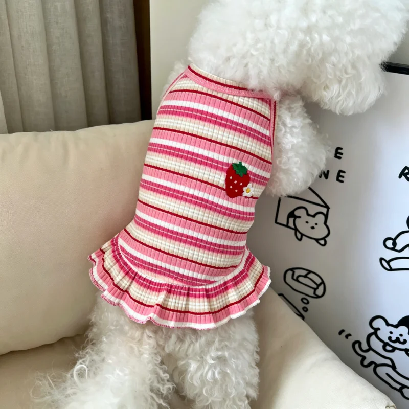 Vestido refrescante fresas para perros pequeños Chihuahuas