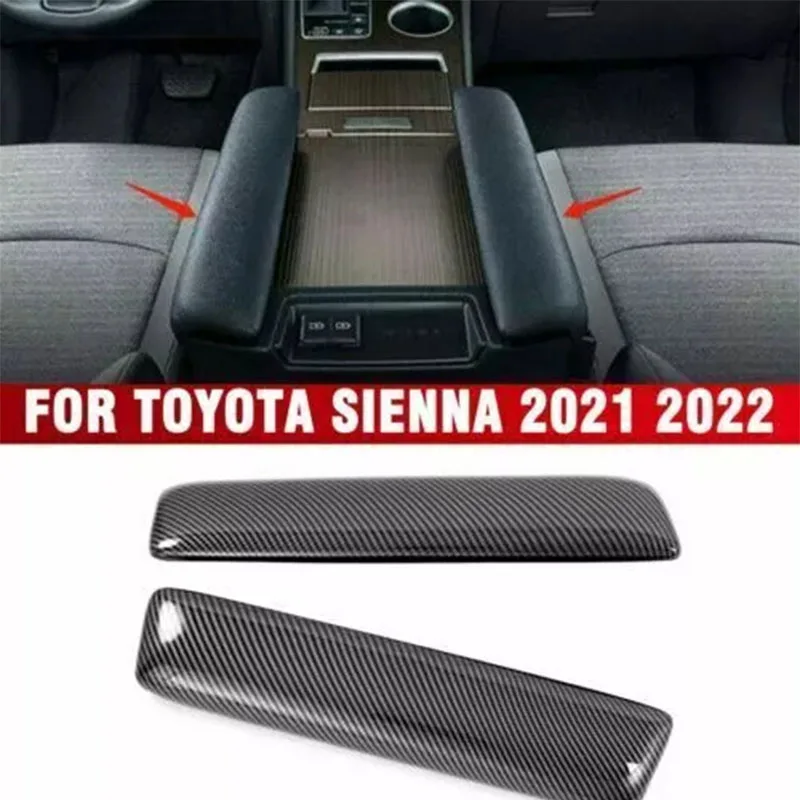 

For Toyota Sienna 2021 - 2022 Accessories Car Central Armrest Panel Cover Molding ,ABS Carbon Fiber