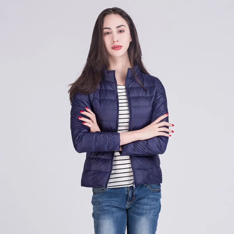 Female Ultra Lightweight Packable Puffer Coats 2023 New Arrivals Fashion Stand Collar Korean Slim Fit Women Office Lady Coat