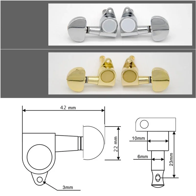 1PC Guitar Ballad String Knobs Half Round Fully Closed String Knobs 90 Degree Universal String Knobs Metal Guitar Accessories