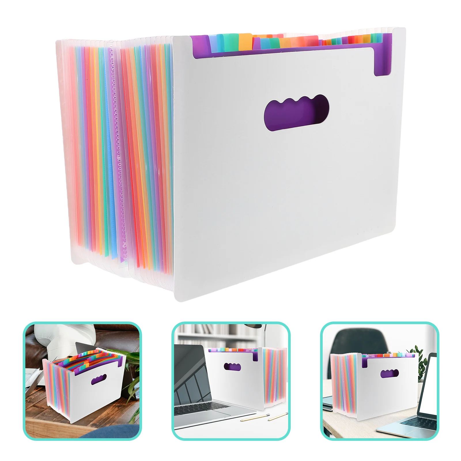 

25 Compartments File ganizer Rainbow Colored Sorter A4 Document Holder Receipt Folder Office Student Travel Storage