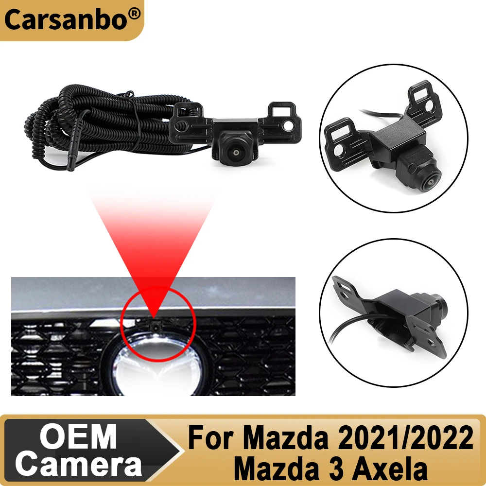 

Автомобильная передняя камера Carsanbo для Mazda 2021-2022 Mazda 3 Axela AHD 150 ° Фронтальная камера для автомобиля, водонепроницаемая, с эффектом рыбьего глаза