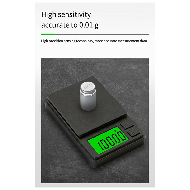 1 PCS Mini Jewelry Scale 0.01 Electronic Scale Jewelry Scale Black High Precision Digital Pocket Scale 7 Unit Tare Weight